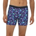 thumbnail image 2 of Xecao Blue Flower Skull Print Boxer Briefs for Men's Stretch Moisture-Wicking Underwear, Mid-Rise Classics breathable fabric, 2 of 7
