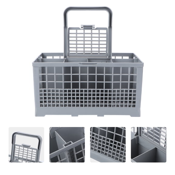 ETEREAUTY Multifunctional Light Grey Tableware Storage Rack with Utensil Organizer for Kitchen and Dining