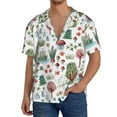 thumbnail image 3 of Fotbe Frog and Forest Plants print Short Sleeve Button Down Shirts for Men Casual Summer Beach Wrinkle Free Shirt-, 3 of 7