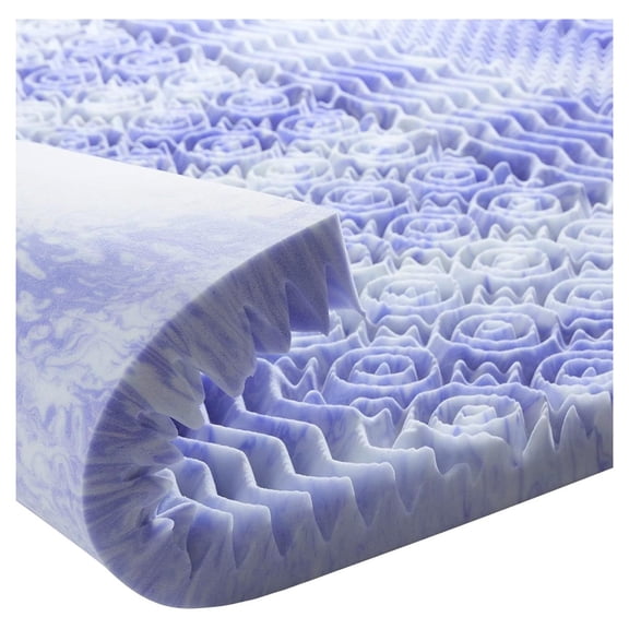 Drevy 3 Inch 7-Zone Memory Foam Mattress Topper, Cooling Gel Infused Foam Mattress Topper for Back Pain, Certified Purple