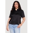 thumbnail image 2 of Women's Plus Size Satin Button Front Collared Shirt, 2 of 4