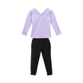 thumbnail image 5 of Kids Girls Base Layers Set Long Sleeve and Pants Active Undergarments for Dance, Ballet, Gymnastics, Performance in Winter, 5 of 8