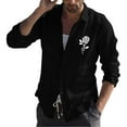 thumbnail image 2 of POINTERTECK T-Shirt à Manches Longues en Coton et Lin Simple et Décontracté pour Hommes, 2 of 3