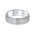 thumbnail image 2 of 1/4ct Mens Diamond 6mm Wedding Ring 14K White Gold, 2 of 2