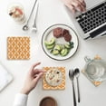 thumbnail image 1 of FMSHPON Moroccan Lattice C Geometric Pattern,Orange Set of 8 Coaster for Drinks, Absorbent Ceramic Stone Coasters Cup Mat with Cork Base for Home Kitchen Room Coffee Table Bar Decor, 1 of 4