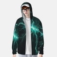 thumbnail image 2 of Balery Green Lightning Flash Sudadera ligera de manga larga con capucha y protección solar UPF 50+ para hombre y mujer, ideal para pesca y running-Large, 2 of 7