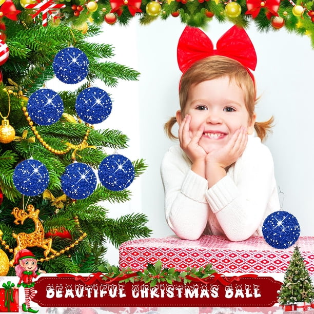 Juego de 6 adornos de bolas navideñas, decoraciones de adornos de bolas de árbol de Navidad para decoración de fiestas navideñas