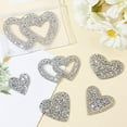 thumbnail image 5 of 6Pcs Heart Shape Rhinestone Patches Silver Heart Rhinestone Appliques Shinny Heart Shape Crystals Appliques, 5 of 9