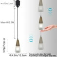 thumbnail image 5 of FSLiving Adjustable Height J Type Track Lighting Retro Glass House Cone Wooden E26 Socket 4Ft with Remote Control,2200K-6500K Pendant Lamp Decorate for Dinning Table - Set of 3, 5 of 9