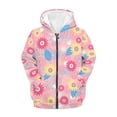 thumbnail image 3 of POLERO Oversized Hoodies for Girls Pink Floral Print Fleece Zip Up Sweatshirts Kids Fashion Casual Outfits Fall Winter Clothes with Pocket 11-13 Years, 3 of 7