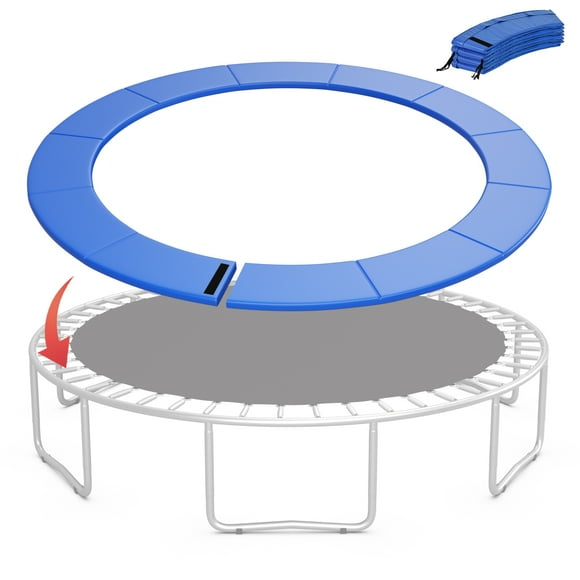 Topbuy Trampoline Pad Universal 14FT Split Trampoline Spring Cover with Hook & Loop Fastener for Easy Installation Blue