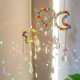thumbnail image 4 of Celestial Sun Catcher Prism Window Crystal Wind Chime Moon Dream Catcher Natural Stone Wind Bells Hanging Garden Decoration, 4 of 5