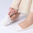 thumbnail image 5 of Lumtrix 5 Pairs No Show Socks Womens, Non Slip Low Cut Thin Dress Footies Liner Socks Flats Loafers Sneakers White One Size, 5 of 5