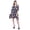 Navy Blue, variant on RADANYA Floral Print Women Short Knee Length Cover Ups Swimsuit Polyester Kaftan Beach Dress Green