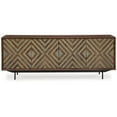 thumbnail image 2 of Benjara BM327871 Sideboard Cabinet Console - 4 Carved Diamond Style Doors - Brown - 76 in., 2 of 5