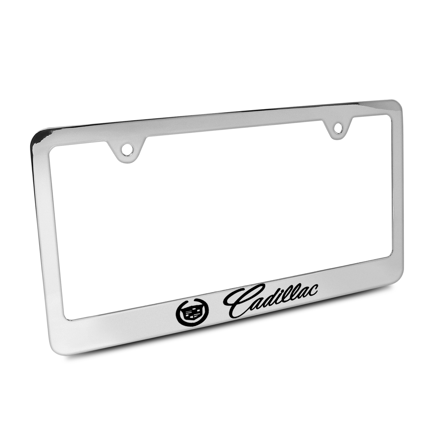 Cadillac Chrome Metal License Plate Frame with Cadillac Screw Covers