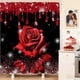 thumbnail image 4 of Lunxisen 2 Pcs Flower Shower Curtain Set Petals Heart Shape on Rustic Plank Lover Bathroom Curtain with Hooks Waterproof Polyester Fabric Bathroom Decorations, 4 of 8