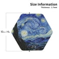 thumbnail image 2 of Rateoe The Starry Night Drawing Drink Coasters Set of 4 Leather Coasters Spill Protection for Table Desk,Durable and Non Slip Leather Coaster ,4 Inches Drink Mats-Hexagon, 2 of 6