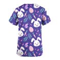 thumbnail image 3 of LSLJS Hauts à Manches Courtes Col en V pour Femmes Uniforme Easter Imprimé Poches Blouse Infirmière, Easter Blouses Médicales Femmes Grande Taille, 3 of 4