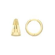 JEWELRY ADDICT 14K Yellow Gold Mirror D/C Tapered Reversible Huggie Earrings - Women