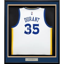 Golden State Warriors Kevin Durant Autographed Framed White Adidas Swingman Jersey Beckett BAS QR 239069