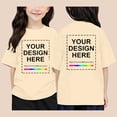thumbnail image 2 of YAYUBA T Shirts for Girls 8-10 Letter Print Crewneck Back To School Short Sleeve T Shirt Soft Gentleman Tops Preppy T-Shirt Boys & Girls Shirts, 10-11 Years, Beige, 2 of 4