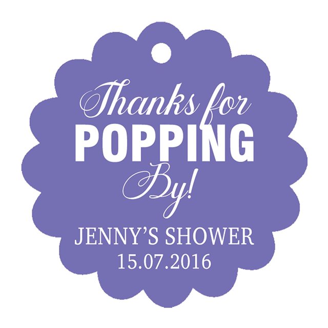 100 PCS Personalized Baby Shower Favors Tags Custom Quote Thank You For Popping By Baby Shower Gift Hang Tags