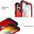thumbnail image 4 of Dteck for iPhone 16 Plus, 3 in 1 Full Body Rugged Shockproof Slim Hybrid Heavy Duty Hard PC Cover Soft Silicone Rugged Bumper Protective Case, Red, 4 of 5