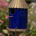 thumbnail image 6 of 69" Tall Iron & Cobalt Blue Porcelain Birdhouse Stake "Cannes", 6 of 7