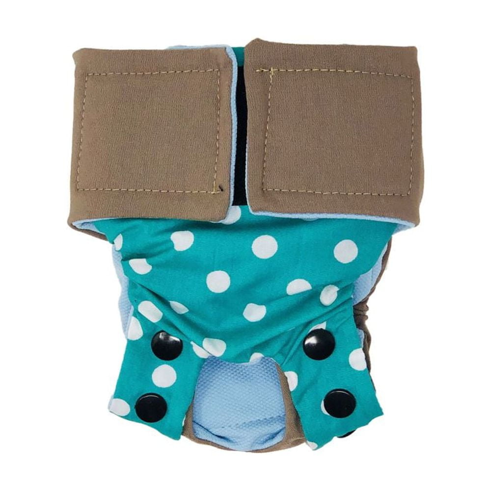 Barkertime Turquoise Blue Polka Dot Cat Diaper Snappy