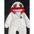thumbnail image 5 of ZINTAOZT Newborn Unisex Baby Christmas Fleece Jumpsuit Bear Ear/Antlers Hooded Footie Romper Warm Fall Winter Outwear, 5 of 8