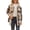 Deep Khaki, variant on Womens Fall Fashion Flannel Shackets Plaid Button Down Jacket Casual Long Sleeve Fleece Shirt with Pockets Gray-Blue S