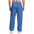 thumbnail image 4 of WTOBBY Men's Relaxed Fit Casual Sweatpants, Stretch Waistband with Drawstring for Sports and Everyday Wear, Comfortable and Easy Move, Soft Fleece Lining,Blue L, 4 of 8