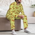thumbnail image 7 of Naloa Floral Squirrel Men’s Pajamas Set - Long Sleeve Button Down Sleep Shirt and Pajama Bottoms Sleepwear Set-XX-Large, 7 of 7