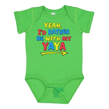 

Inktastic Yeah I d Rather Be with My Yaya in Red Yellow and Blue Boys or Girls Baby Bodysuit