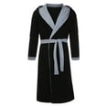 thumbnail image 4 of WNEGSTG Bathrobe for Men Mens Hooded Robe Plush Long Bath Robes Cozy Warm Fuzzy Male Spa with Pockets, 4 of 7