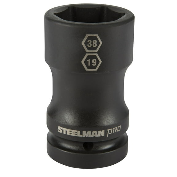 Steelman 1 in. Drive 38mm 6 Point 19mm 4 Point Budd Combo Impact Socket 79322