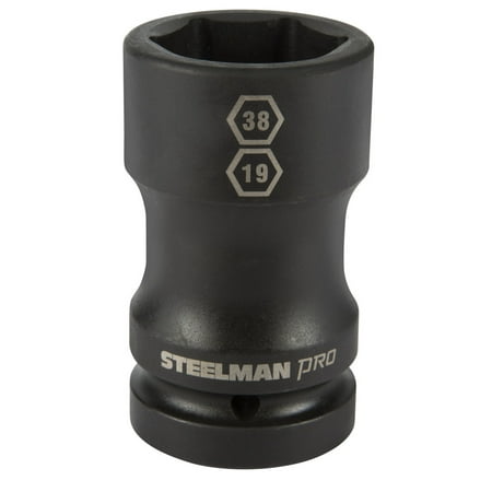 

Steelman 1 in. Drive 38mm 6 Point 19mm 4 Point Budd Combo Impact Socket 79322