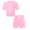 Light Pink, variant on Girl Boy Summer Clothes Outfits Geometric Print Short Sleeves Tops + Drawstring Shorts Outfits Set 5-14T