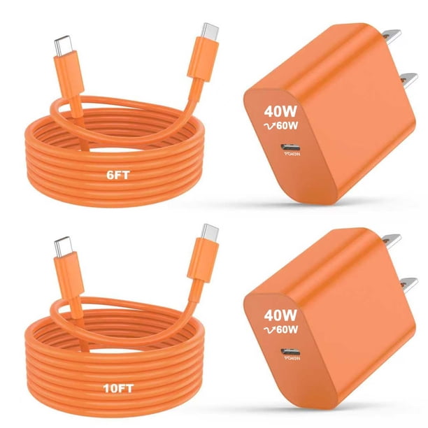 Cargador SDYXZ de carga rápida 40W para iPhone con cable USB-C de 60W