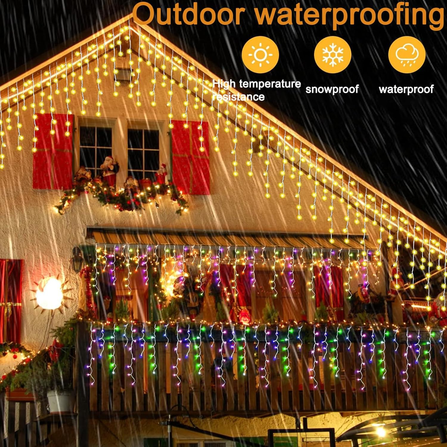 Christmas String Lights Outdoor - 131Ft/40M 1680 LED 8 Modes with Remote Control and App Waterproof Christmas Lights for Patio Yard Garden Wedding Party-Warm White to Multicolor