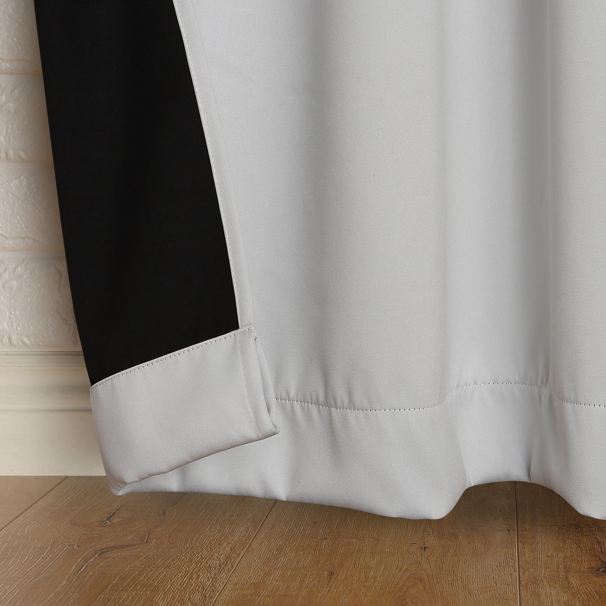 Sun Zero Avery 100% Blackout Rod Pocket Single Curtain Panel, Pearl White, 40"W x 95"L