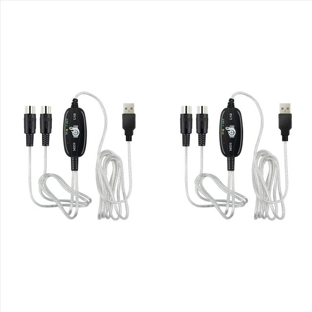 2X Convertidor de Cable USB A MIDI de 5 Pines 2 en 1 A PC EdicióN de Salida de Audio para Instrumentos Musicales ElectróNicos ElectróNicos de Piano