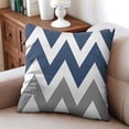 thumbnail image 4 of Farmhouse Modern Boho Blue Decorative Pillow Covers - Set of 2 Linen Cases, 20x20inch - Ideal for Outdoor Living Room or Sofa Decor, 4 of 7