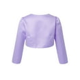 thumbnail image 2 of TSSOE Kids Girls Cotton Cardigan Dress Cover Up Long Sleeve Open Front Bolero Shrug Flower Cropped Lavender 120, 2 of 7