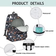 thumbnail image 4 of Basketball and Baseball Black Pattern Cute School Backpack with Padded Back and Adjustable Shoulder Straps 13.4"x11"x4.7", 4 of 5