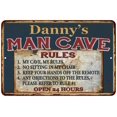 thumbnail image 1 of Danny's Man Cave Rules Chic Rustic Green Sign Home 8 x 12 High Gloss Metal 208120049240, 1 of 1