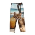 thumbnail image 6 of Uemuo Relaxing Cat With Orange Juice Pattern Women's Wide Leg Palazzo Lounge Pants with Pockets Light Weight Loose Comfy Casual Pajama Pants-Medium, 6 of 9