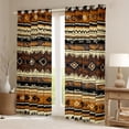 thumbnail image 2 of jejeloiu Ancient Bohemian Aztec Black Out Curtains,Vintage Geometric Print Curtains Pack of 2 (42x63 Each),Brown Beige Bedroom Curtains For Men Women,Super Cozy Room Decor, 2 of 6