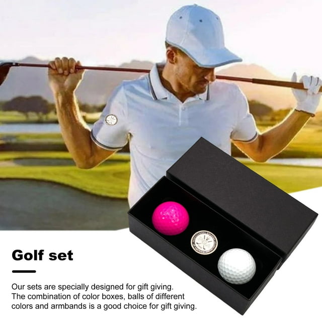LJNYFDC Compact Golf Ball Marker Personalized Golf Ball Gift Set Armband Compact Portable Complete Golf Balls Gift Box Kit